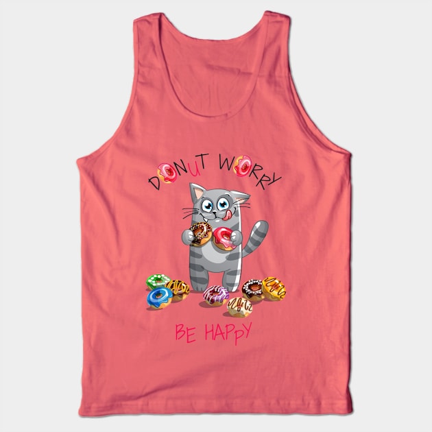 kitty donut worry Tank Top by Mako Design 